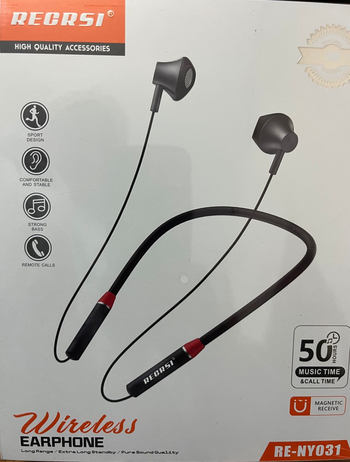 RECRSI RE-NY031 50 Hours Bluetooth Wireless Neckband bd