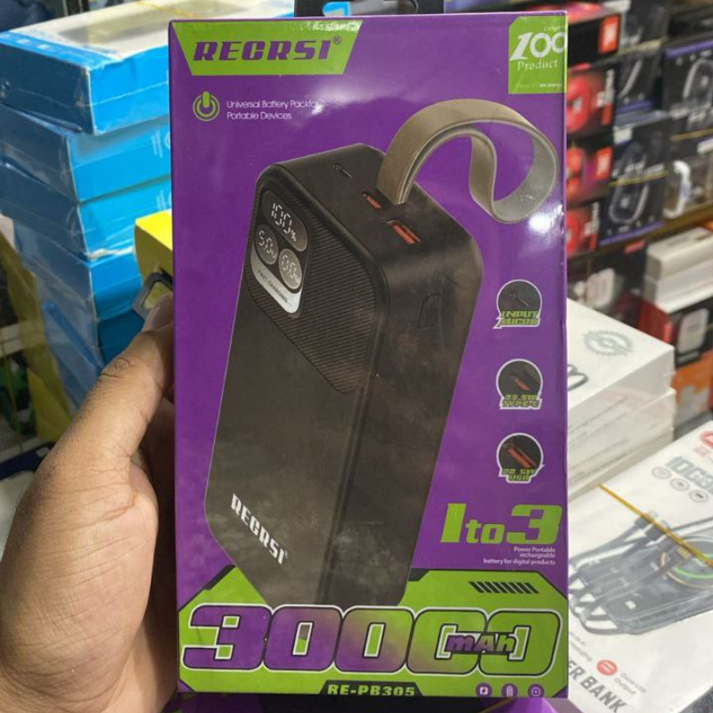 RECRSI RE-PB305 30000mAh Power Bank with 22.5W Fast