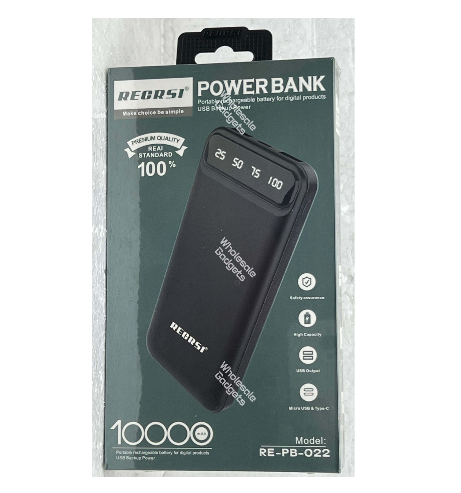 RECRSI RE-PB022 Portable 10000mAh Power Bank