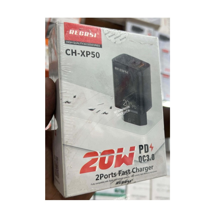 RECRSI CH-XP50 20W 2-Ports Quick & Fast Charger