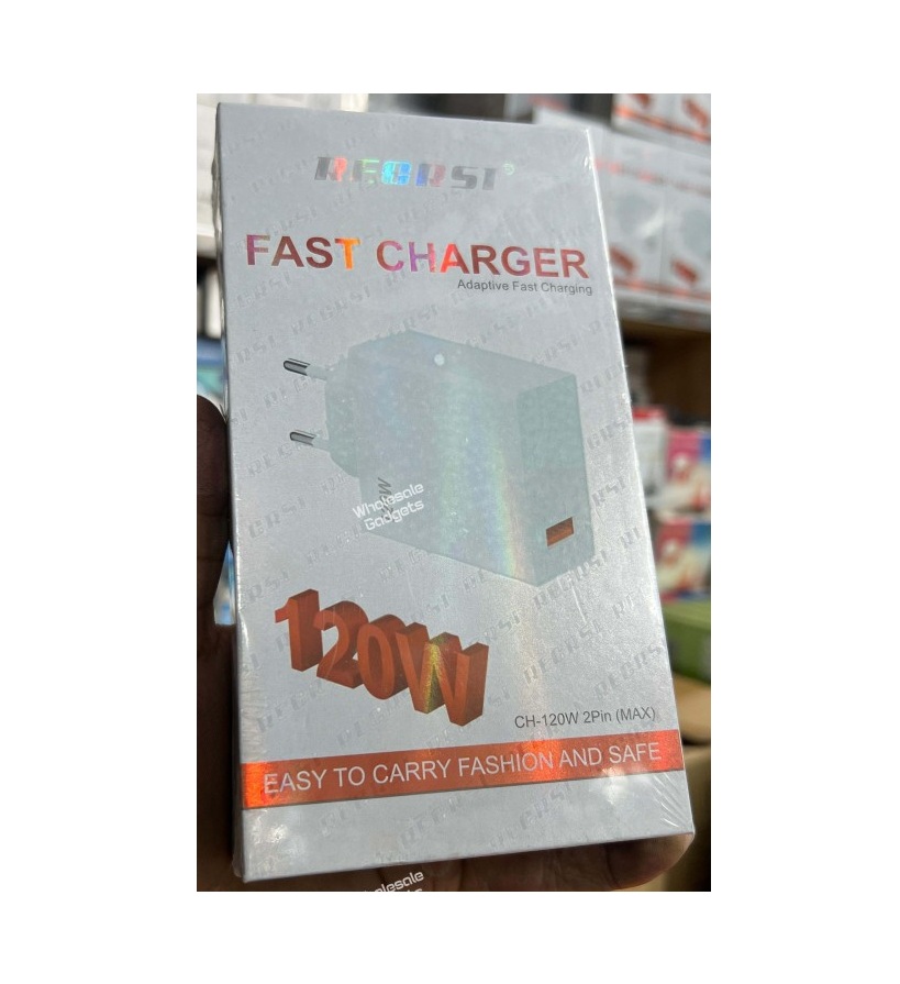 Recrsi CH-120W 2pin Superfast Charger Adapter with 7A USB Type C Cable