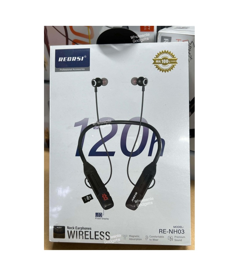 RECRSI RE-NH03 120 hours playtime Bluetooth wireless neckband