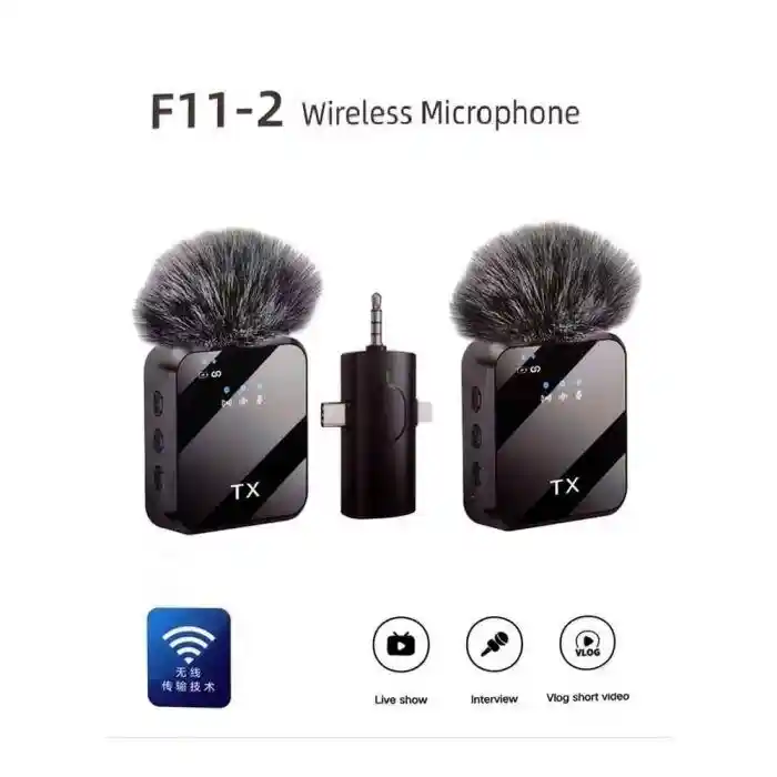 F11-2 Wireless Microphone with 99% Noise Cancellation Type-C